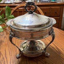 Vintage Silver Plated Chafing Warmer Serving Dish 