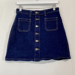 Gap Women’s Button Down Denim Mini Skirt Dark Blue Wash Size 0