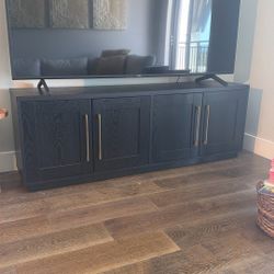 Henn&Hart Tillman Rectangular TV Stand for TV's up to 80" in Black Grain | Rectangular, for TV's, in Black Grain