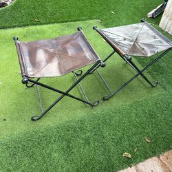 Metal /Leather Saddle Chairs 