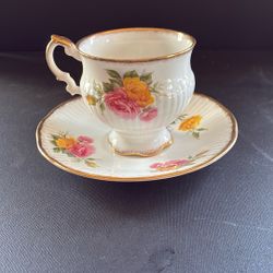 Elizabethan Fluted Cup And Saucer None China Made In England