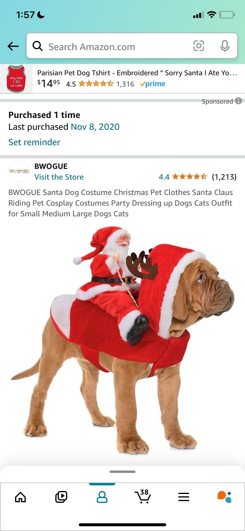 Extra Small Pet Santa Outfit 