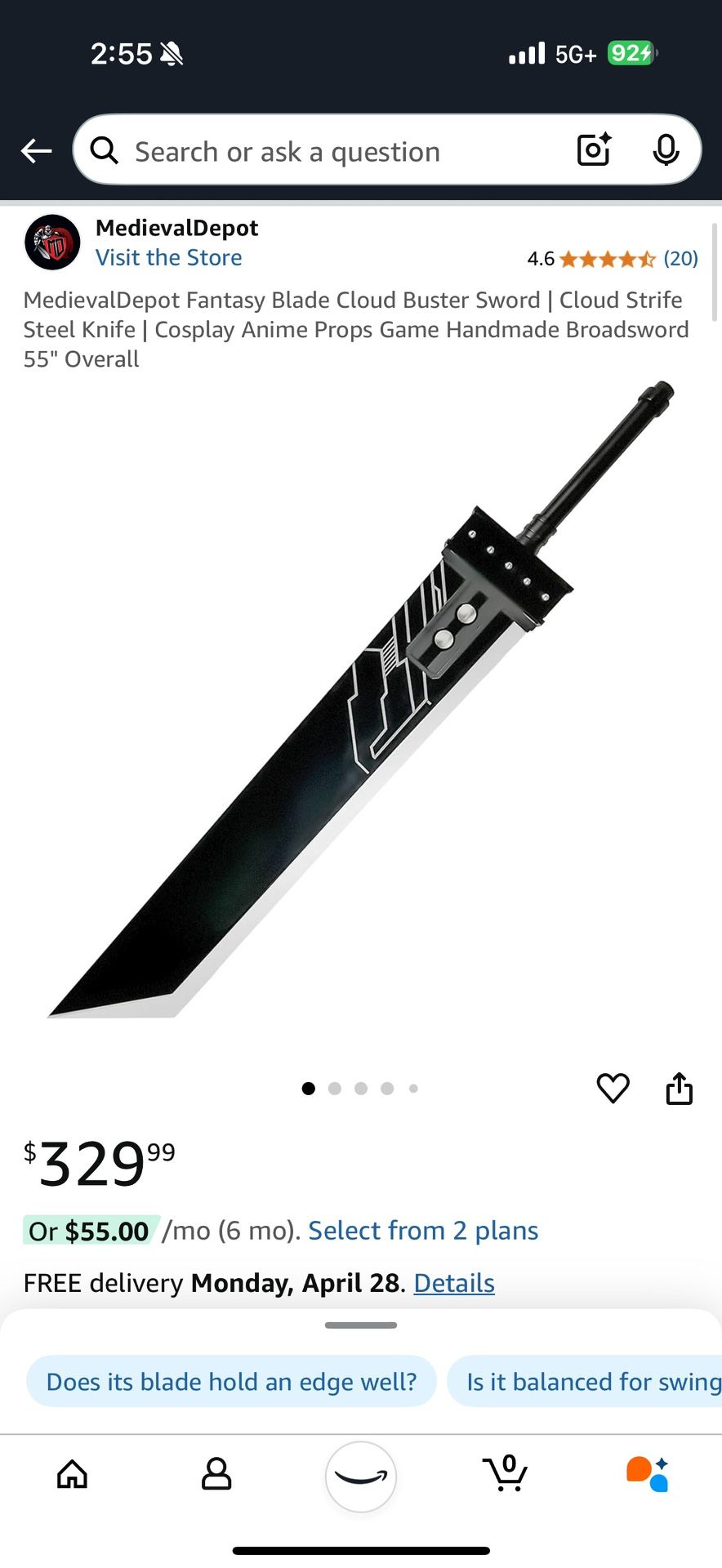 Final Fantasy 7 Buster Sword Prop