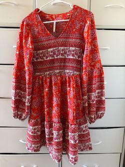 Red Floral Dress size S New