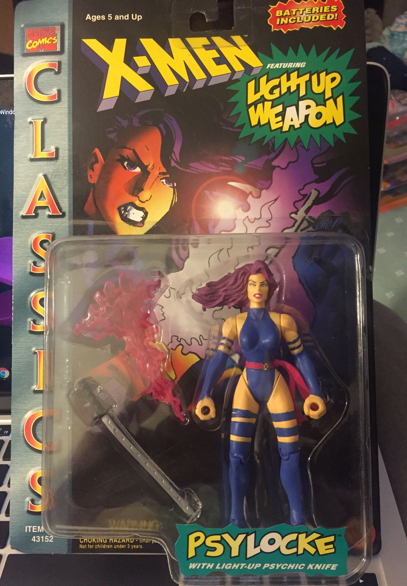 Psylocke X-Men light up psychic knife action figure