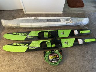 NEW Two Pairs Of Water Skis Plus Rope