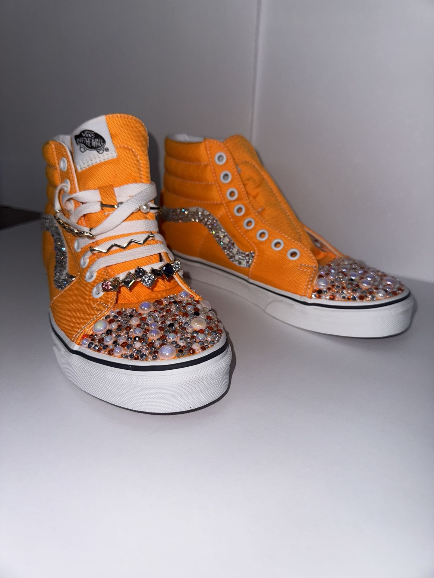Brand New Orange Off The wall VANS Customized