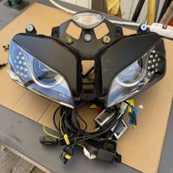 04-07 Honda CBR 1000RR LED White Angel Eyes Halo Motorcycle Headlight