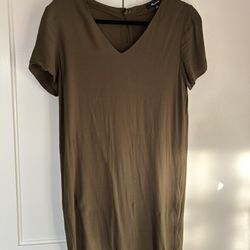 Madewell Button Back Shift Dress In Olive XS