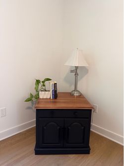 Fully restored Modern Matte Black End table