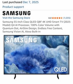Samsung 55in QLED 4K smart TV (120hz)