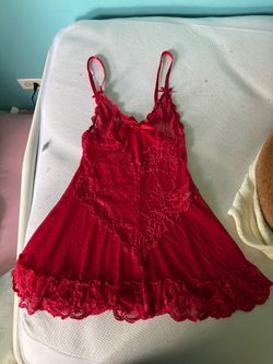 Red lace lingerie dress