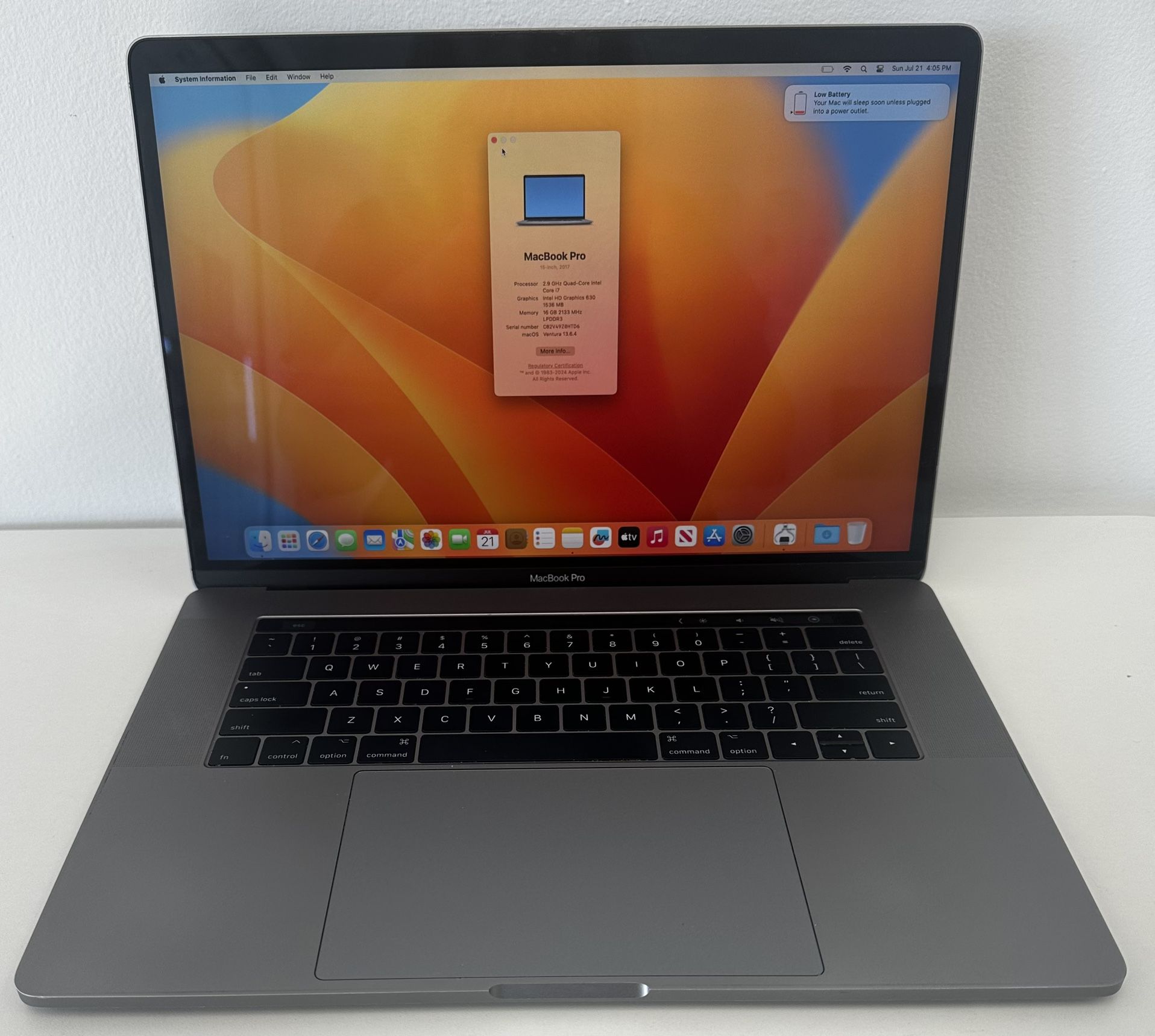 2017) Macbook Pro 15 [16GB RAM][512GB SSD][i7][B][A1707]