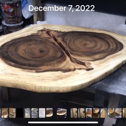 Kidney shaped Parota table