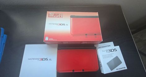 Nintendo 3DS XL in Red With box , 200+ Games, Stylus, Charger, Pokemon Bank