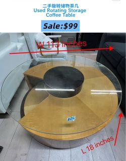 Round Rotating Storage Coffee Table