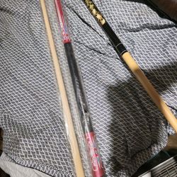 Brand New Geometric Red White Blue Pool Cue 58" Lucky McDermott