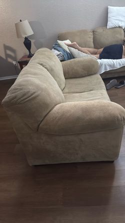 Beige Microfiber Sofa Couch