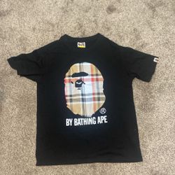 bape burberry shirt size large 