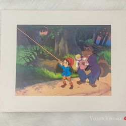 VINTAGE 1980'S FILMATION "PINOCCHIO AND THE EMPEROR OF THE NIGHT" LITHOGRAPH