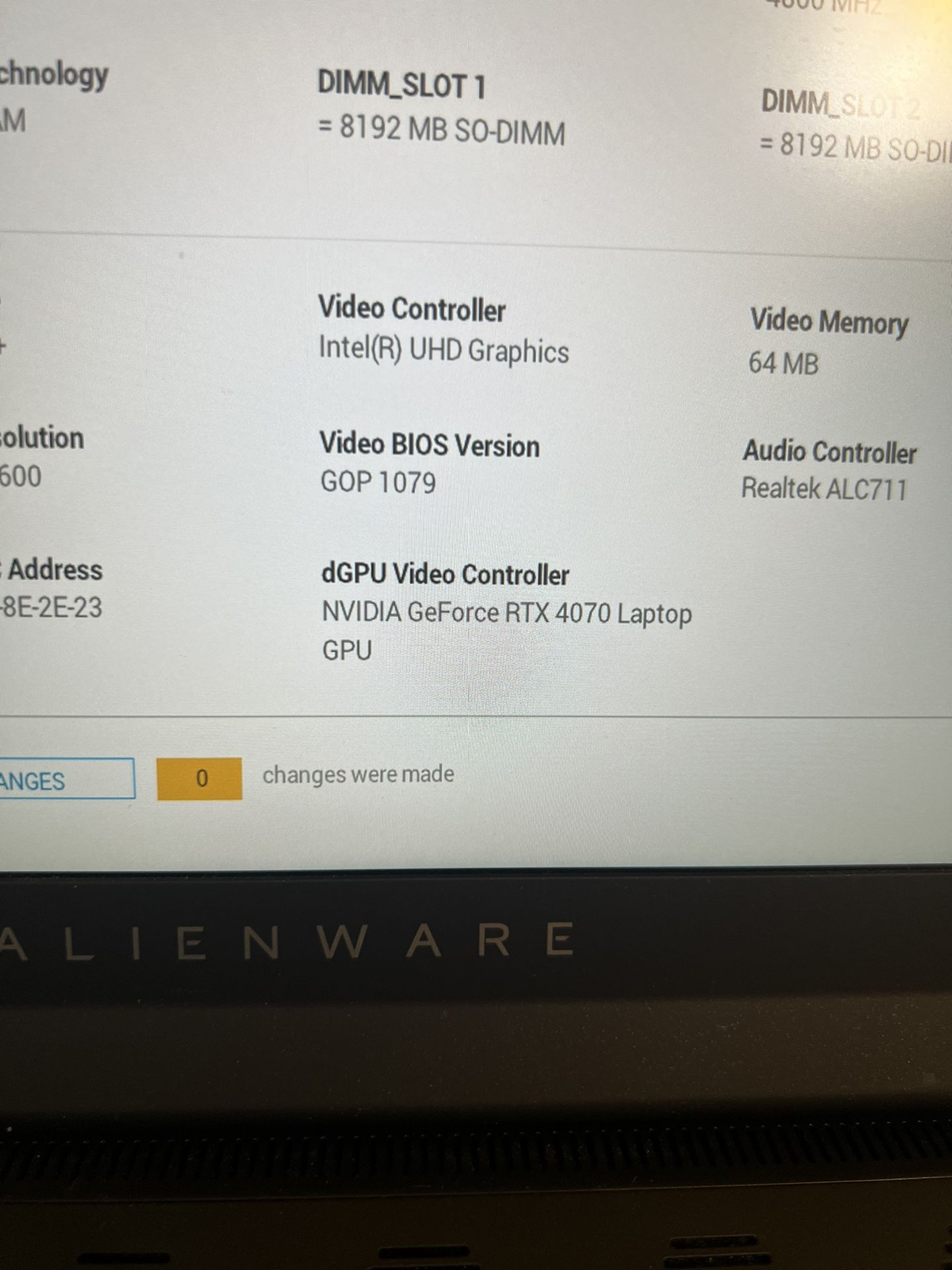 Alienware m16 laptop 4070 165hz