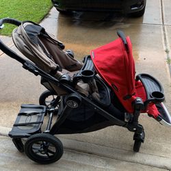 Loved City Select Double Jogger Stroller w/ Roller board & Trays