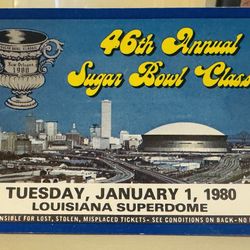 1980 Sugar Bowl Ticket Untorn Alabama vs Arkansas in Great Condition 