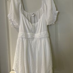 New White Youthful Culottes Style Dress