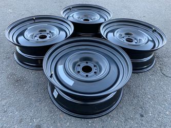 22” Oem Chevy gmc 22x9 black steel wheels rims set of 4 6 lug 6x5.5