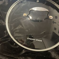 Copper Cook 9.5” Clear Glass Lid With Metal Surround & Handle