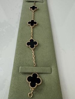 Vintage VCA yellow gold Black bracelet