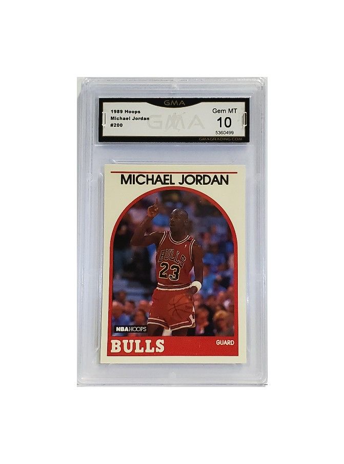 GRADED 10! MICHAEL JORDAN 1989 NBA HOOPS #200, HOF, CHICAGO BULLS!