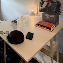 Foldable Craft Dining Desk Table with Wheels - Space Saving