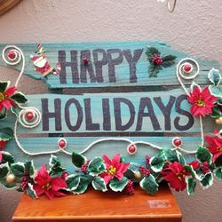 Rustic Distress Country Christmas Wooden Decoration. Great For Your  Home , Office Or Back Porch Area
