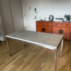 ROOM & BOARD PORTICA DINING TABLE WHITE VENATINO MARBLE