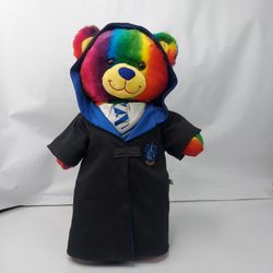 BUILD-A-BEAR Crayola Crayon Rainbow Bear Plush With Harry Potter Cape.
