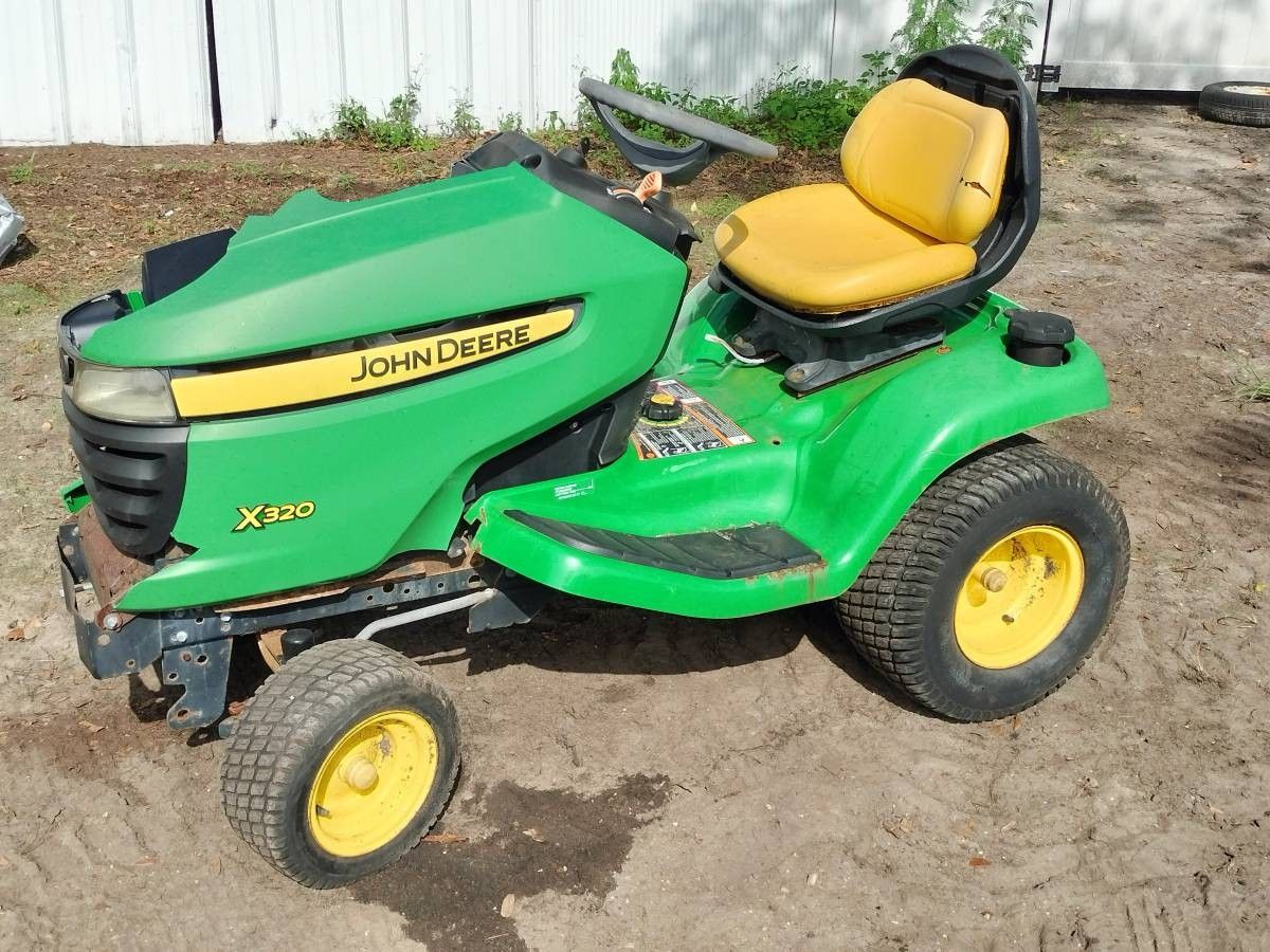 No Deck - 2013 John Deere X320 Riding Lawn Mower - Kawasaki V Twin - Needs Fix