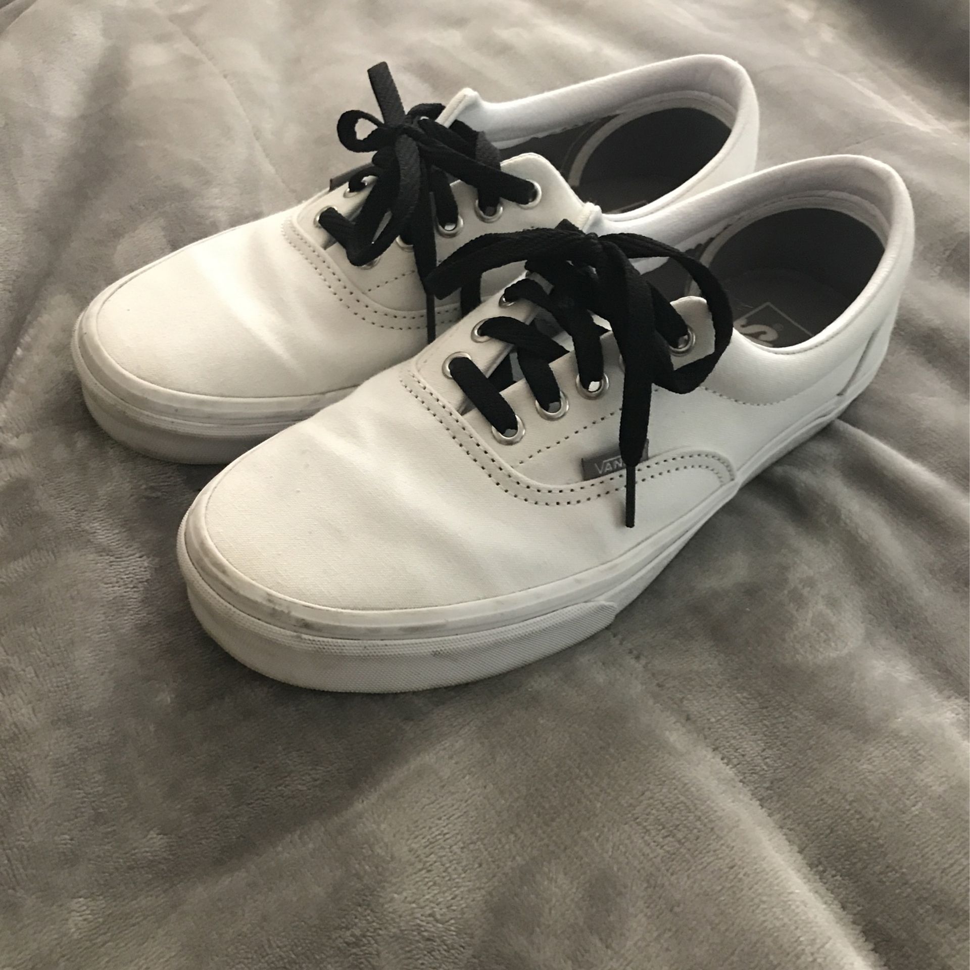 White Vans - Black Laces