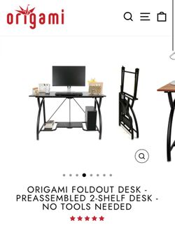 Origami Folding Desk- Black
