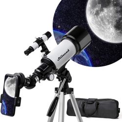 Telescope 70mm Aperture 500mm AZ Mount, Astronomical Refractor Telescope Aperture for Kids Adults & Beginners, Fully Multi-Coated Optics,Portable Refr