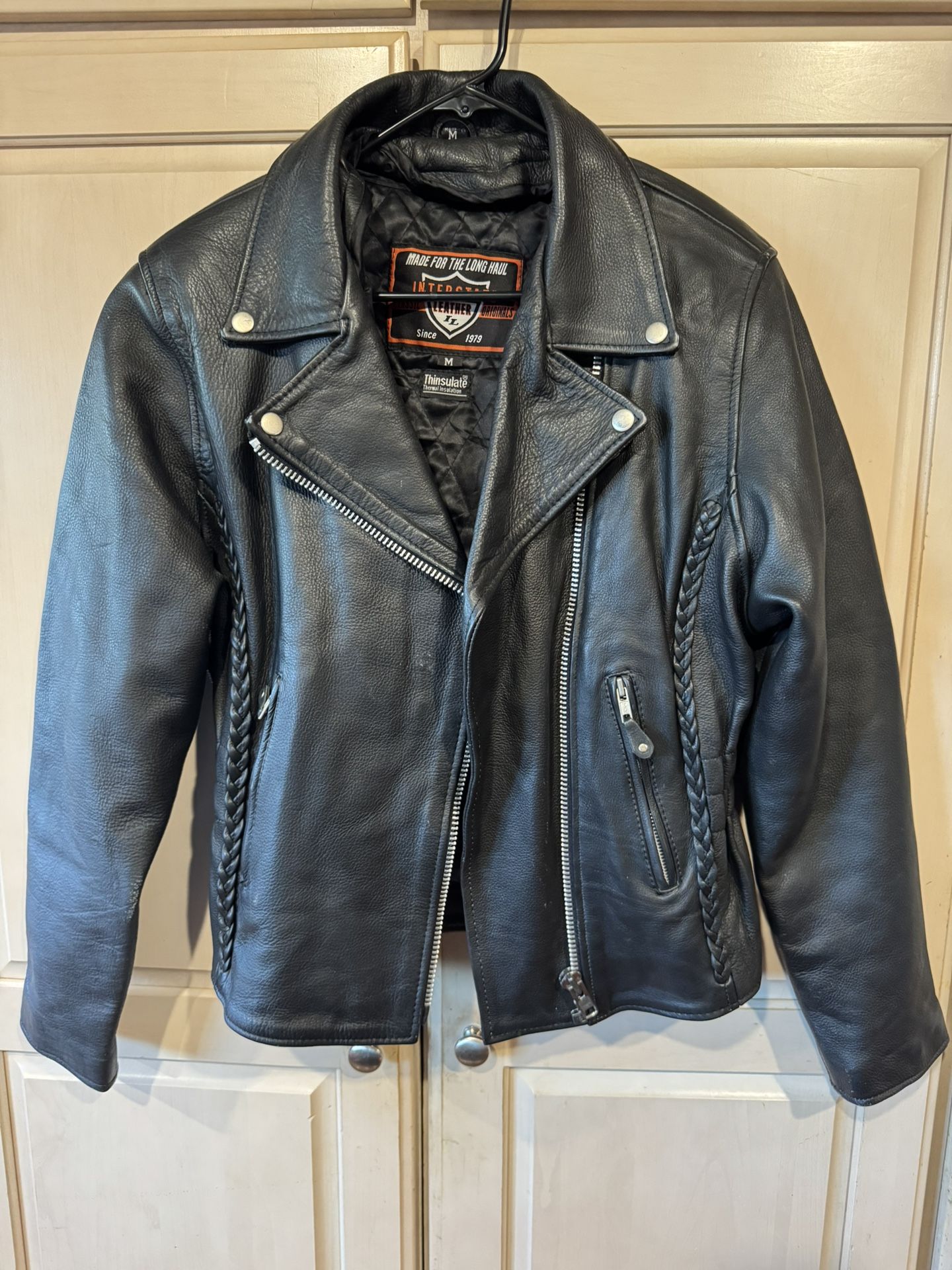 Interstate leather motorcycle jacket women’s size medium