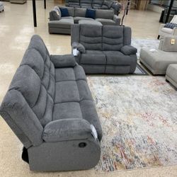 TULEN GRAY RECLINING LIVING ROOM SET