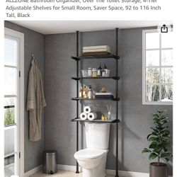 Black Metal Over Toilet Shelf 