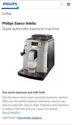 Phillips Saeco Intelia Coffee Machine $350$
