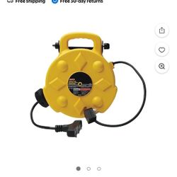 Bayco Lighting SL8903 50ft Retractable Polymer Cord Reel w/ 3 Outlets