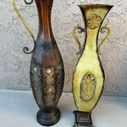 Two Metal Vases 