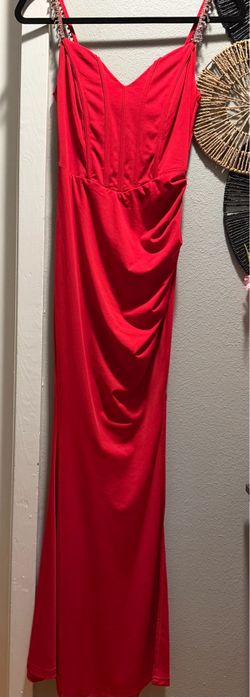 Small red slim dress