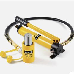 10T 2" Stroke Hydraulic Cylinder Jack Sets Porta Power Ram Jack Kits Single Acting Lifting Cylinder Retract Automatically with CP-180 Hydraulic Hand P