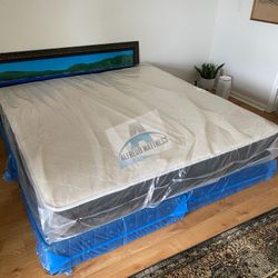King mattress regular and box spring set (2pc - brand new) 