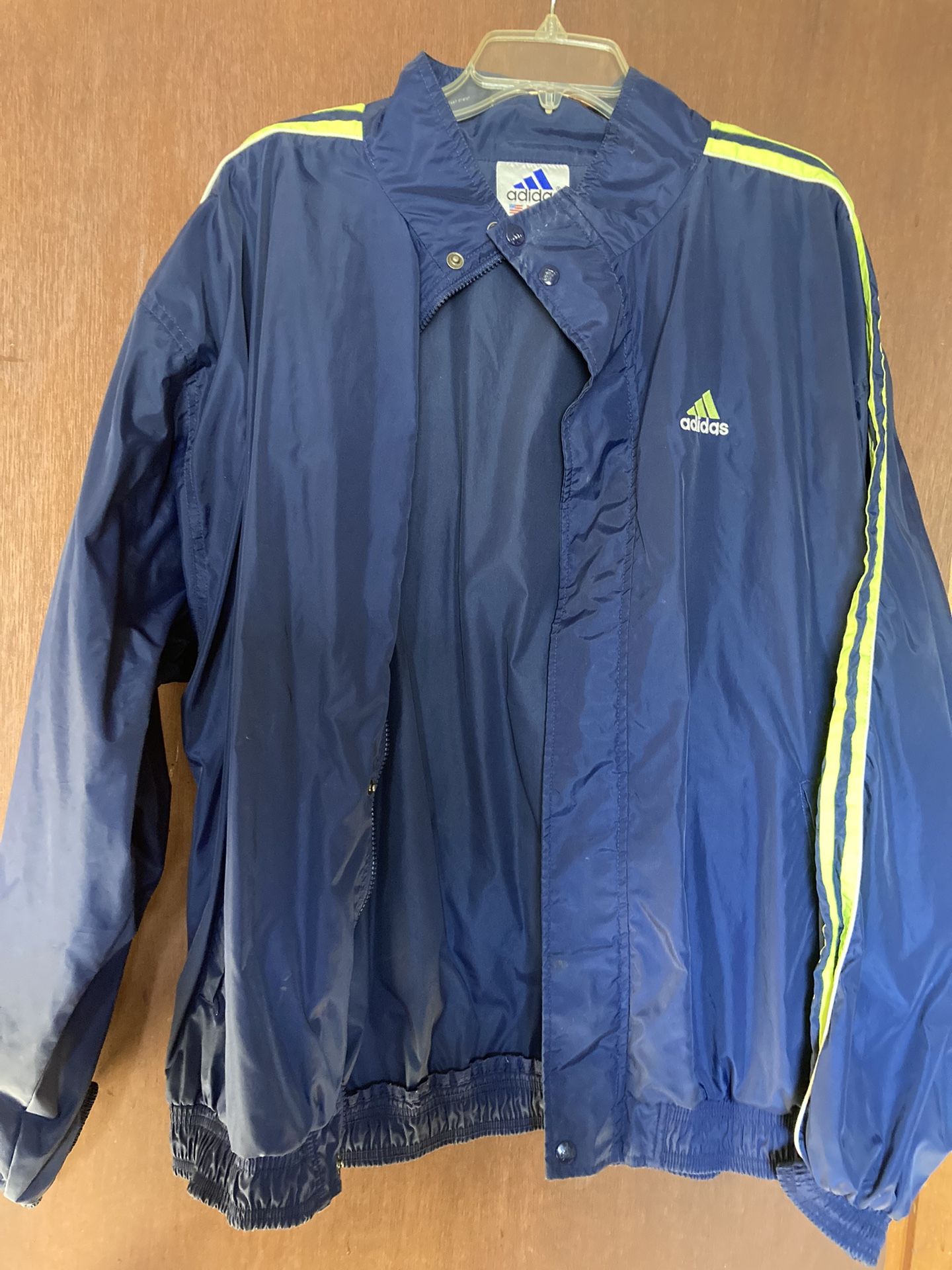 Adidas’s blue Windbreaker Jacket Size XL